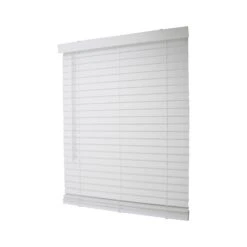 Simple Spaces FWMB-13 Blind, 64 In L, 32 In W, Faux Wood, White(Simple Spaces Fwmb 13 Cordless Mini Blind 64 In L 32 In W Faux Wood White)