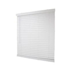 Simple Spaces FWMB-20 Blind, 64 In L, 47 In W, Faux Wood, White(Simple Spaces Fwmb 20 Cordless Mini Blind 64 In L 47 In W Faux Wood White)