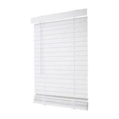 Simple Spaces FWMB-25 Blind, 72 In L, 23 In W, Faux Wood, White(Simple Spaces Fwmb 25 Cordless Mini Blind 72 In L 23 In W Faux Wood White)