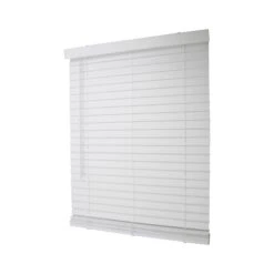 Simple Spaces FWMB-31 Blind, 72 In L, 35 In W, Faux Wood, White(Simple Spaces Fwmb 31 Cordless Mini Blind 72 In L 35 In W Faux Wood White)