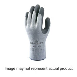 Showa 451-M Gloves, Unisex, M, 9.84 In L, Elastic Cuff, Gray/Light Gray(Showa 451 M Gloves Unisex M 240 Mm L Gauntlet Cuff Latex Coating Cotton Polyester Glove Gray) -ShopKoopman Store 100007660