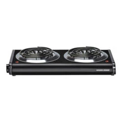 Black & Decker Black+Decker DB1002B Buffet Range, 500/1000 W, 2-Burner, Knob Control, 2-Control, Metal, Black(Black Decker Db1002b Buffet Range 500 1000 W 2 Burner Knob Control 2 Control Metal Black)