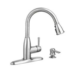 American Standard McKenzie Series 9012.301.075 Kitchen Faucet With Soap Dispenser, 1.8 Gpm, 1-Faucet Handle(American Standard Mckenzie 9012 301 075 Kitchen Faucet With Soap Dispenser 1 8 Gpm 1 Faucet Handle Zinc)