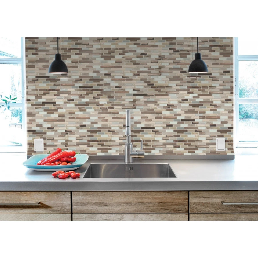 Smart Tiles SM1053-1 Mosaic Wall Tile, 10.2 In L, 9.1 In W, 1/8 In Thick, Composite Vinyl, Beige/Tan, Gloss(Smart Tiles Sm1053 1 Mosaic Wall Tile 10 2 In L 9 1 In W 1 8 In Thick Composite Vinyl Beige Tan Gloss) 3 Smart Tiles SM1053-1 Mosaic Wall Tile, 10.2 In L, 9.1 In W, 1/8 In Thick, Composite Vinyl, Beige/Tan, Gloss(Smart Tiles Sm1053 1 Mosaic Wall Tile 10 2 In L 9 1 In W 1 8 In Thick Composite Vinyl Beige Tan Gloss)