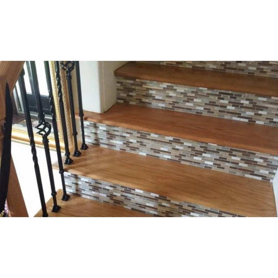 Smart Tiles SM1053-1 Mosaic Wall Tile, 10.2 In L, 9.1 In W, 1/8 In Thick, Composite Vinyl, Beige/Tan, Gloss(Smart Tiles Sm1053 1 Mosaic Wall Tile 10 2 In L 9 1 In W 1 8 In Thick Composite Vinyl Beige Tan Gloss) 4 Smart Tiles SM1053-1 Mosaic Wall Tile, 10.2 In L, 9.1 In W, 1/8 In Thick, Composite Vinyl, Beige/Tan, Gloss(Smart Tiles Sm1053 1 Mosaic Wall Tile 10 2 In L 9 1 In W 1 8 In Thick Composite Vinyl Beige Tan Gloss) - Image 2