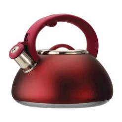 Primula Avalon Series PAVRE-6225 Whistling Tea Kettle, 2.5 Qt Capacity, Stay-Cool Handle, Steel, Red(Primula Avalon Pavre 6225 Whistling Tea Kettle 2 5 Qt Capacity Stay Cool Handle Steel Red)