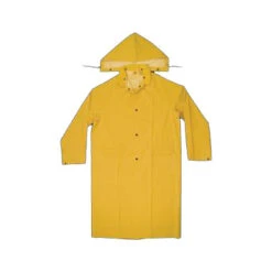 CLC CLIMATE GEAR Series R105X Protective Coat, XL, PVC, Yellow, Detachable Collar, Snap Front Closure(Clc Climate Gear R105x Protective Coat Xl Pvc Yellow Detachable Collar Snap Front Closure)