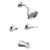 Moen Adler Series 82602/82402 Tub And Shower Faucet, Standard Showerhead, 1.75 Gpm Showerhead, Diverter Tub Spout, Metal(Moen Adler 82602 82402 Tub Shower Faucet Standard Showerhead 1 75 Gpm Showerhead Diverter Tub Spout 2 Handle) -ShopKoopman Store 100040834