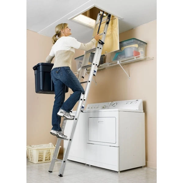 WERNER AA1510B Attic Ladder, 7 Ft To 9 Ft 10 In H Ceiling, 18 X 24 In Ceiling Opening, 12-Step, 250 Lb, Aluminum(Werner Aa1510b Attic Ladder 7 Ft To 9 Ft 10 In H Ceiling 18 X 24 In Ceiling Opening 12 Step 250 Lb Aluminum) 5 WERNER AA1510B Attic Ladder, 7 Ft To 9 Ft 10 In H Ceiling, 18 X 24 In Ceiling Opening, 12-Step, 250 Lb, Aluminum(Werner Aa1510b Attic Ladder 7 Ft To 9 Ft 10 In H Ceiling 18 X 24 In Ceiling Opening 12 Step 250 Lb Aluminum) - Image 3