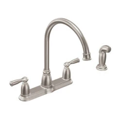 Moen Banbury Series CA87000SRS Kitchen Faucet, 1.5 Gpm, 2-Faucet Handle, Stainless Steel, Stainless Steel, Lever Handle(Moen Banbury Ca87000srs Kitchen Faucet 1 5 Gpm 2 Faucet Handle Stainless Steel Stainless Steel Deck Mounting)