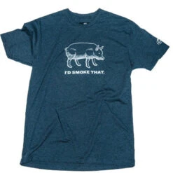 Traeger APP166 T-Shirt, ID Smoke That Pig, L, Cotton/Polyester, Heathered Denim Blue, Short Sleeve(Traeger App166 Id Smoke That Pig T Shirt L Cotton Polyester Heathered Denim Blue Short Sleeve)