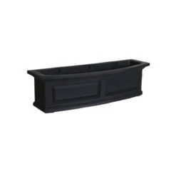 MAYNE Nantucket 4830-B Window Box, 11-1/2 In W, 36 In D, Double Wall Design, Polyethylene, Black(Mayne Nantucket 4830 B Window Box 11 1 2 In W 36 In D Double Wall Design Polyethylene Black)