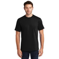 PORT & COMPANY Essential Series PC61B2XL T-Shirt, XL, Cotton, Jet Black, Rib-Knit Collar, Short Sleeve(Port Company Pc61b2xl T Shirt Xl Cotton Jet Black Rib Knit Collar Short Sleeve 1)