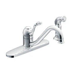 Moen Lindley Series CA87009 Kitchen Faucet, 1.5 Gpm, 1-Faucet Handle, Stainless Steel, Chrome Plated, Deck Mounting(Moen Lindley Ca87009 Kitchen Faucet 1 5 Gpm 1 Faucet Handle Stainless Steel Chrome Deck Mounting)