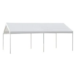 Seasonal Trends 22006200010 Carport, 10 Ft L, 20 Ft W, 10.3 Ft H, Steel Frame, Polyethylene Canopy, White Canopy(Seasonal Trends 22006200010 Carport 10 Ft L 20 Ft W 10 3 In H Steel Frame Polyethylene Canopy White Canopy)