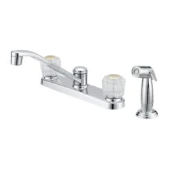 Boston Harbor F8F10041CP Kitchen Faucet, 1.8 Gpm, 2-Faucet Handle, 4-Faucet Hole, Metal/Plastic, Chrome Plated(Boston Harbor F8f10041cp Kitchen Faucet 1 8 Gpm 2 Faucet Handle Metal Chrome Knob Handle)