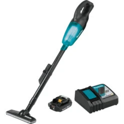 Makita XLC02R1B Cordless Vacuum Kit, 1.3 Pt Vacuum, 18 V Battery, Lithium-Ion Battery, 2 Ah(Makita Xlc02r1b Cordless Vacuum Kit 1 3 Pt Vacuum 18 V Battery Lithium Ion Battery 2 Ah)