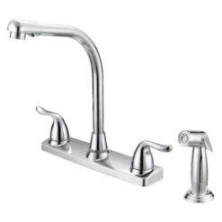 Boston Harbor F8F10036CP Kitchen Faucet, 1.8 Gpm, 2-Faucet Handle, 4-Faucet Hole, Metal/Plastic, Chrome Plated(Boston Harbor F8f10036cp Kitchen Faucet 1 8 Gpm 2 Faucet Handle Metal Chrome Lever Handle)