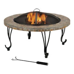 Seasonal Trends FTB-121 Fire Pit With Slate Top, 21 In OAH(Seasonal Trends Ftb 121 Outdoor Fire Pit With Slate Top 21 In Oah)