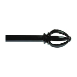 Kenney KN80210 Curtain Rod, 3/4 In Dia, 66 To 120 In L, Black(Kenney Kn80210 Curtain Rod 3 4 In Dia 66 To 120 In L Black)