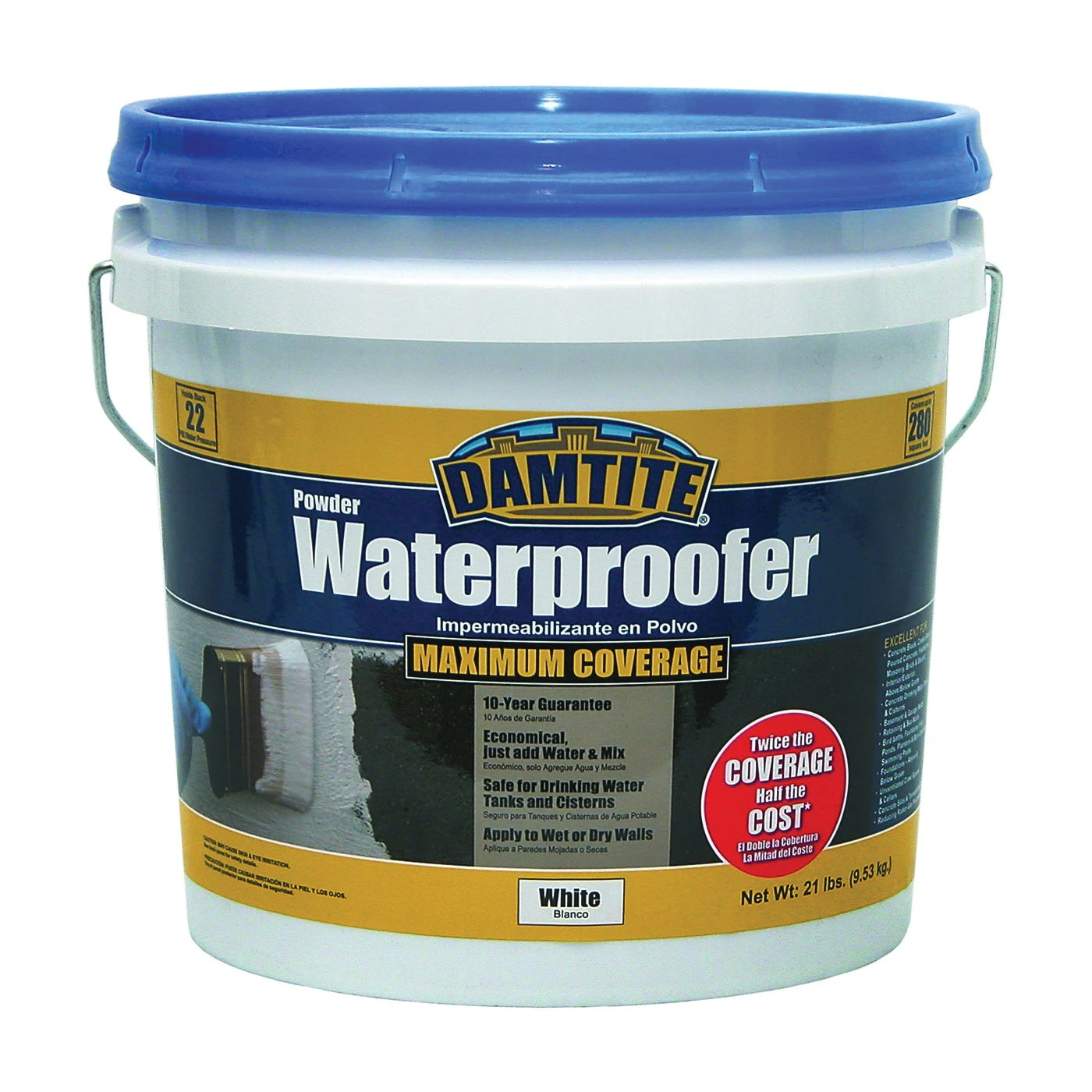 DAMTITE 01211 Powder Waterproofer, White, Powder, 21 Lb Pail(Damtite 01211 Powder Waterproofer White Powder 21 Lb Package Pail) 3 DAMTITE 01211 Powder Waterproofer, White, Powder, 21 Lb Pail(Damtite 01211 Powder Waterproofer White Powder 21 Lb Package Pail)