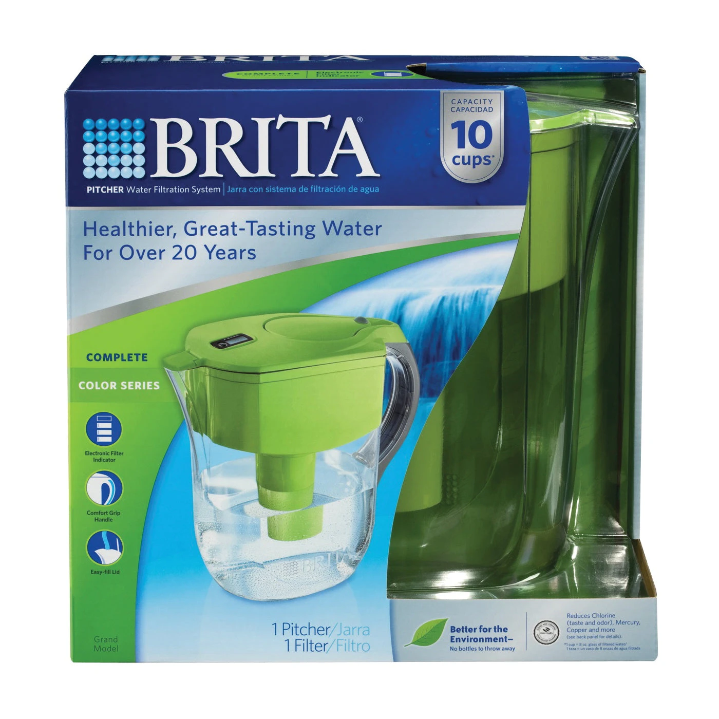 Brita Grand Series 35378 Water Filter Pitcher, 80 Oz Capacity, Green(Brita Grand 35378 Water Filter Pitcher 80 Oz Capacity Green) 3 Brita Grand Series 35378 Water Filter Pitcher, 80 Oz Capacity, Green(Brita Grand 35378 Water Filter Pitcher 80 Oz Capacity Green)
