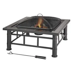 Seasonal Trends KLT-151201 Fire Pit, 30 In OAW, 30 In OAD, 18-1/2 In OAH, Square, Steel(Seasonal Trends Klt 151201 Fire Pit 30 In Oaw 30 In Oad 18 1 2 In Oah Square Steel)