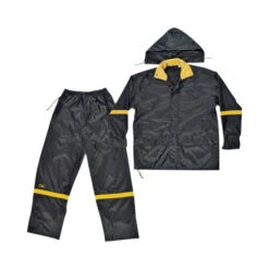 CLC R1032X Rain Suit, 2XL, 190T Nylon, Black/Yellow, Detachable Collar, Zipper Closure(Clc R1032x Rain Suit 2xl 190t Nylon Black Yellow Detachable Collar Zipper Closure)