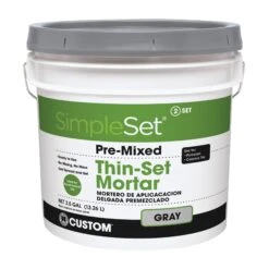 CUSTOM CTTSG3 Thin-Set Mortar, Gray, Paste, 3.5 Gal Pail(Custom Cttsg3 Thin Set Mortar Gray Paste 3 5 Gal Package Pail)