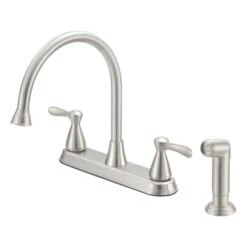 Boston Harbor F8210001NP Kitchen Faucet, 1.8 Gpm, 4-Faucet Hole, Metal/Plastic, Stainless Steel, Deck Mounting(Boston Harbor F8210001np Kitchen Faucet 1 75 Gpm 4 Faucet Hole Stainless Steel Lever Handle)