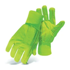 BOSS 30PCN Protective Gloves, L, Straight Thumb, Knit Wrist Cuff, Cotton/Polyester, Fluorescent Green(Boss 30pcn Protective Gloves L Straight Thumb Knit Wrist Cuff Cotton Polyester Fluorescent Green)