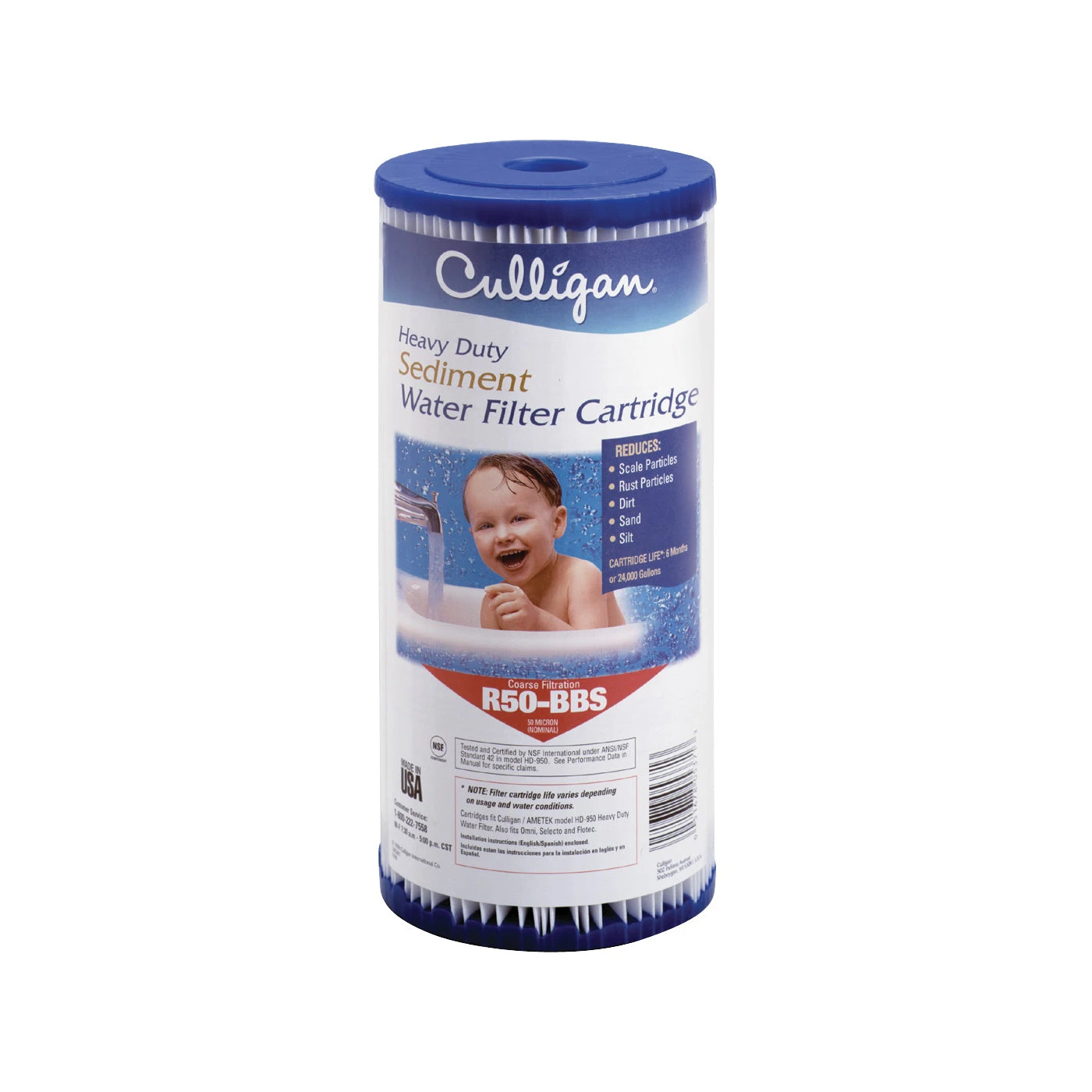 Culligan R50-BBSA Filter Cartridge, 50 Um Filter, Pleated Polyester Cartridge Filter Media(Culligan R50 Bbsa Whole House Filter Cartridge 50 Um Filter Pleated Polyester Cartridge Filter Media) 3 Culligan R50-BBSA Filter Cartridge, 50 Um Filter, Pleated Polyester Cartridge Filter Media(Culligan R50 Bbsa Whole House Filter Cartridge 50 Um Filter Pleated Polyester Cartridge Filter Media)