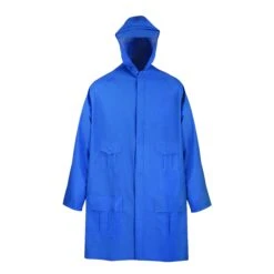 Diamondback 8156-XXXL Rain Parka, 3XL, PVC, Blue, Hooded Collar, Zipper With Snap Down Storm Flap Closure(Diamondback 8156 Xxxl Rain Parka 3xl Pvc Blue Zipper Closure)