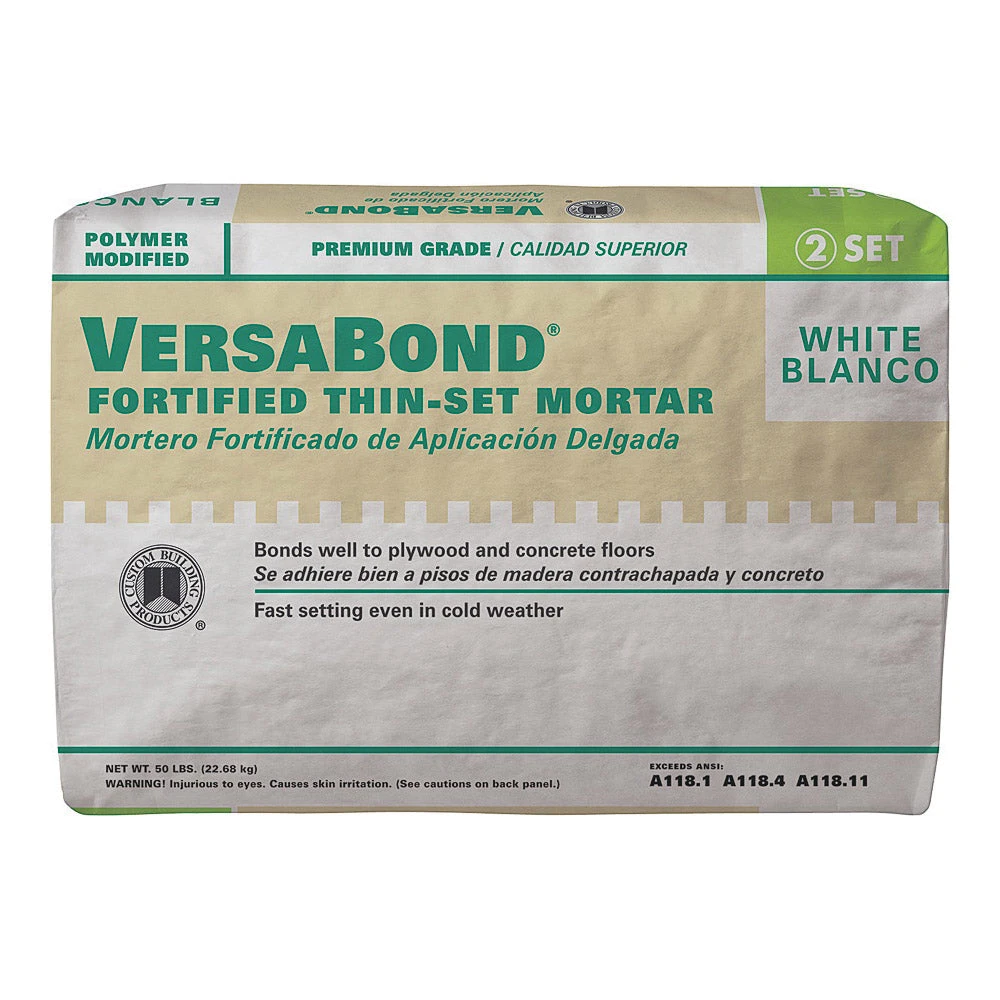 CUSTOM VersaBond Flex MTSW50 Thin-Set Mortar, White, Powder, 50 Lb Bag(Custom Versabond Flex Mtsw50 Thin Set Mortar White Powder 50 Lb Package Bag) 3 CUSTOM VersaBond Flex MTSW50 Thin-Set Mortar, White, Powder, 50 Lb Bag(Custom Versabond Flex Mtsw50 Thin Set Mortar White Powder 50 Lb Package Bag)