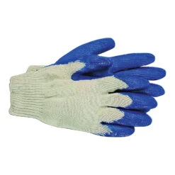 BOSS 1SR8427L Economy Protective Gloves, L, Knit Wrist Cuff, Latex Coating, Cotton/Polyester Glove, Blue(Boss 1sr8427l Economy Protective Gloves L Knit Wrist Cuff Latex Coating Cotton Polyester Glove Blue)