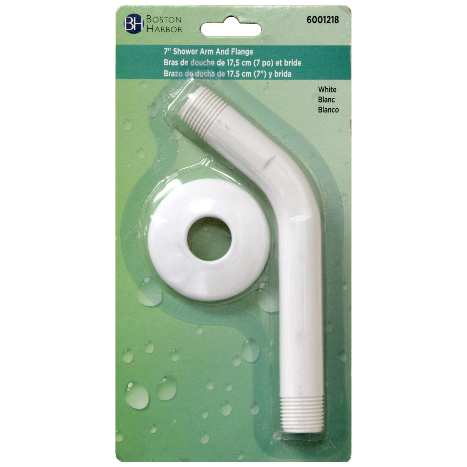 Boston Harbor B1140WH Shower Arm With Flange, 1/2-14 NPT In Connection, Threaded, 7 In L, Plastic(Boston Harbor B1140wh Shower Arm With Flange 1 2 In Connection 7 In L Plastic) 3 Boston Harbor B1140WH Shower Arm With Flange, 1/2-14 NPT In Connection, Threaded, 7 In L, Plastic(Boston Harbor B1140wh Shower Arm With Flange 1 2 In Connection 7 In L Plastic)