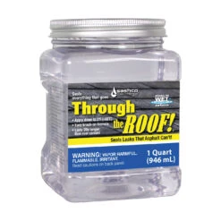 Through The Roof! 14003 Cement And Patching Sealant, Clear, Liquid, 1 Qt Container(Through The Roof 14003 Cement And Patching Sealant Clear Liquid 1 Qt Package Container)