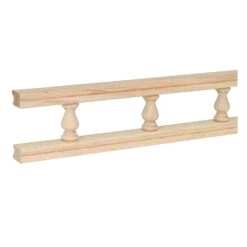 Waddell 550-6PC Galley Rail With Sleeve, 6 Ft L, 2-1/2 In W, Maple(Waddell 550 6pc Galley Rail With Sleeve 6 Ft L 2 1 2 In W Maple)