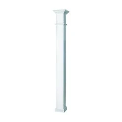 AFCO 800WC610 Column Post Set, 10 Ft H, Square, Aluminum, White(Afco 800wc610 Column Post Set 10 Ft H Square Aluminum White)