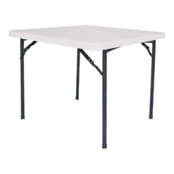 Simple Spaces BT036X001A Folding Table, 36 In OAW, 36 In OAD, 29-1/4 In OAH, Steel Frame, Polyethylene Tabletop(Simple Spaces Bt036x001a Folding Table 36 In Oaw 29 1 4 In Oad 36 In Oah Steel Frame Polyethylene Tabletop)