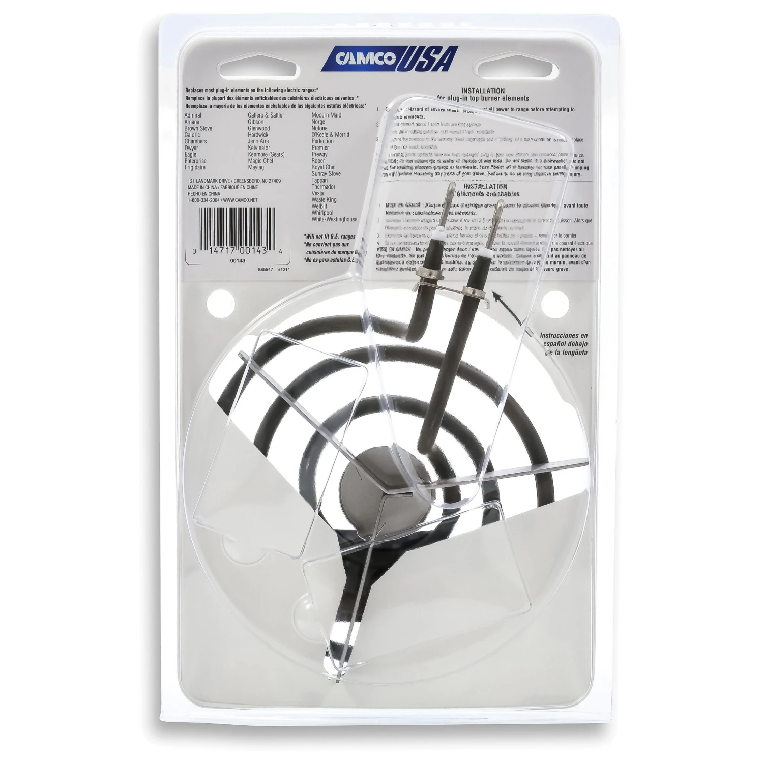 CAMCO 00143 Top Burner, 240 V, 1250 W, Plug(Camco 00143 Top Burner 240 V 1250 W Plug) 5 CAMCO 00143 Top Burner, 240 V, 1250 W, Plug(Camco 00143 Top Burner 240 V 1250 W Plug) - Image 3