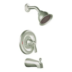 Moen Banbury Series 82910SRN Tub And Shower Faucet, Standard Showerhead, 1.75 Gpm Showerhead, 1 Spray Settings, Metal(Moen Banbury 82910srn Tub Shower Faucet Standard Showerhead 1 75 Gpm Showerhead 1 Spray Settings 1 Handle)