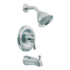 Moen Banbury Series 82910 Tub And Shower Faucet, Standard Showerhead, 1.75 Gpm Showerhead, Diverter Tub Spout, 1-Handle(Moen Banbury 82910 Tub Shower Faucet Standard Showerhead 1 75 Gpm Showerhead Diverter Tub Spout 1 Handle)