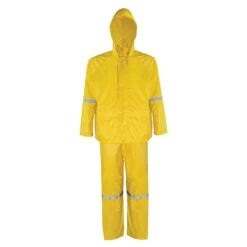 Diamondback RS3-01-L Rain Suit, L, 42 In Inseam, Polyester, Yellow, Concealed Collar, Zipper With Storm Flap Closure(Diamondback Rs3 01 L Rain Suit L Polyester Concealed Collar Zipper Closure)