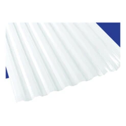 Suntuf 101890 Corrugated Panel, 8 Ft L, 26 In W, Greca 76 Profile, 0.032 In Thick Material, Polycarbonate, Opal White(Suntuf 101890 Corrugated Panel 8 Ft L 26 In W Greca 76 Profile 0 032 Thick Material Polycarbonate Opal White)