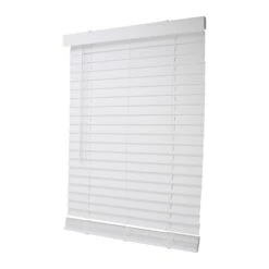 Simple Spaces FWMB-26 Blind, 72 In L, 29 In W, Faux Wood, White(Simple Spaces Fwmb 26 Cordless Mini Blind 72 In L 29 In W Faux Wood White)
