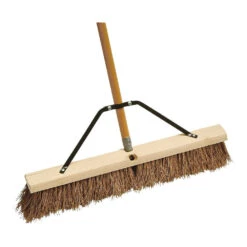 Simple Spaces 93220 Push Broom, 24 In Sweep Face, 3 In L Trim, Palmyra Bristle, 60 In L, Threaded With Brace(Simple Spaces 93220 Push Broom 3 In L Trim Palmyra Bristle Steel Handle)