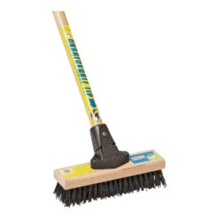Simple Spaces 93410 Deck Scrub Brush With Handle, 3 In L Trim, 10 In W Brush, 56 In OAL(Simple Spaces 93410 Deck Scrub Brush With Handle)