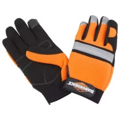 Diamondback 5959XL Touchscreen Hi Visibility Mechanic's Gloves, XL, 55% Synthetic Leather 30% Spandex 10% Reflective Fabric 5% Elastic Band(Diamondback 5959xl Mechanic Gloves Xl)