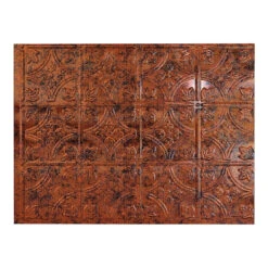 Fasade D6018 Backsplash Panel, 24 In L, 18 In W, Thermoplastic, Moonstone Copper(Fasade D6018 Backsplash Panel 24 In L 18 In W Thermoplastic Moonstone Copper)